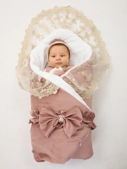 Конверт для новорожденного весна с чепчиком