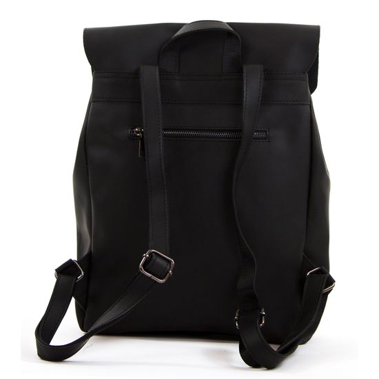 Крафтовый рюкзак из экокожи Тэгу. Черный