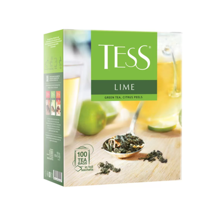 Чай зеленый с лаймом в пакетиках Tess Lime, 100 пак