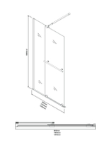 Душевая перегородка Niagara Nova NG-671-10BLACK (100х200) черный матовый,раздвижная,стекло прозрачное,1 место