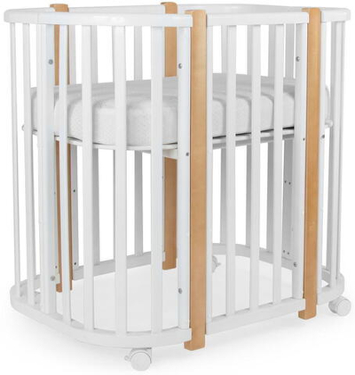 Детская кровать-трансформер Sweet Baby Palermo 5 в 1 с маятником белый/натуральный