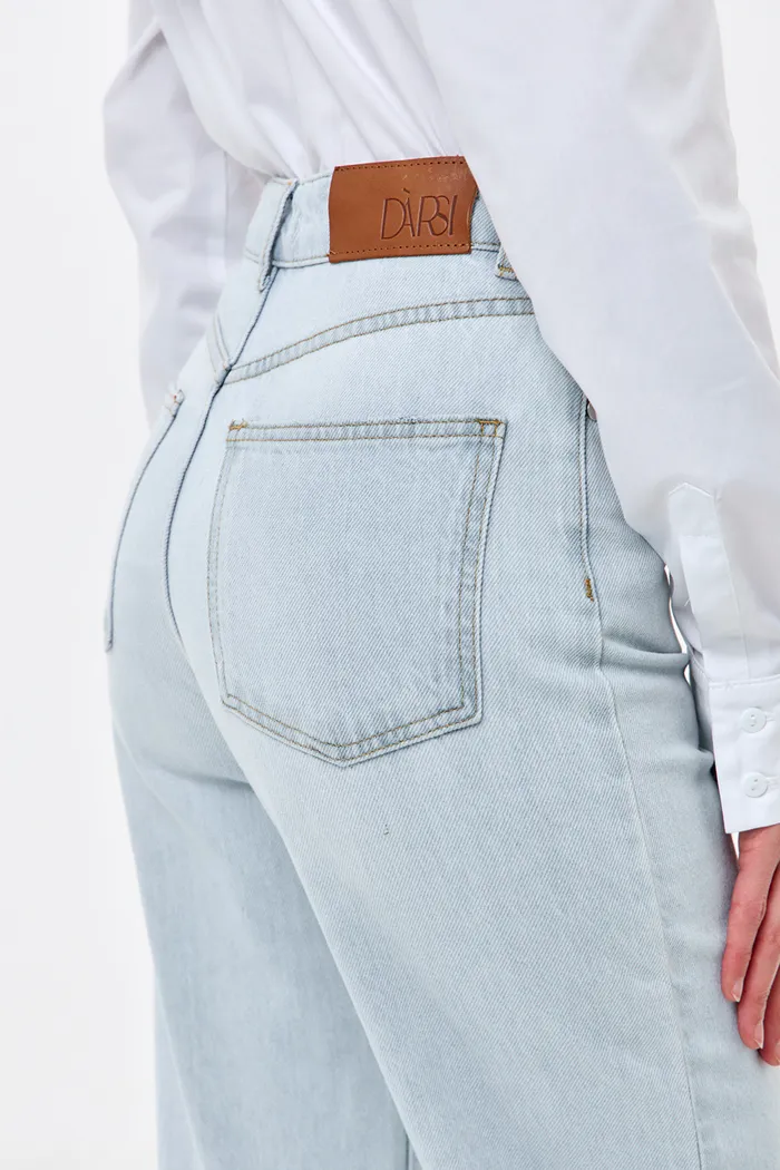 Джинсы Wide Leg голубого цвета