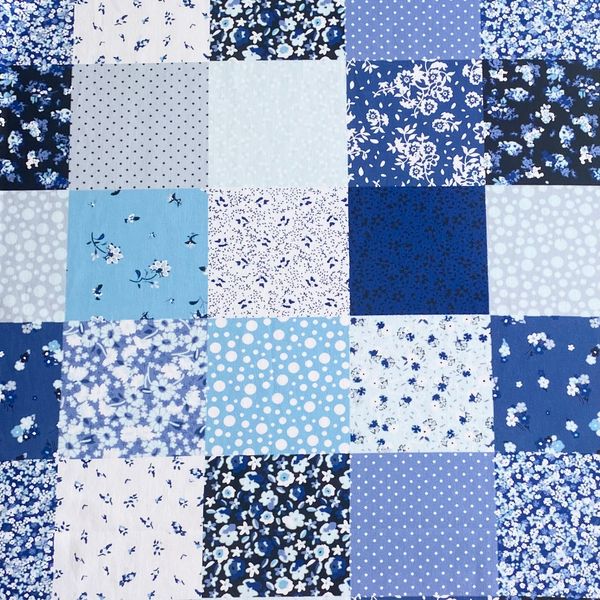 СИНЕ-БЕЛЫЙ ПЭЧВОРК , 100% хлопок, Handmade Fabrics 1