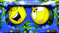 Набор "Смайлики", 2 шара, 80 мм., в подарочной упаковке, Коломеев (КН-80-1420)