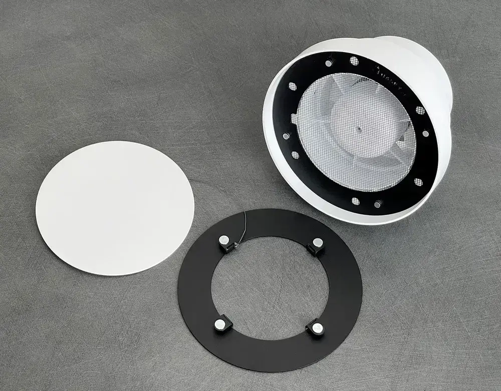 Решетка магнитная теневая вентиляционная с вентилятором D150 - Nova