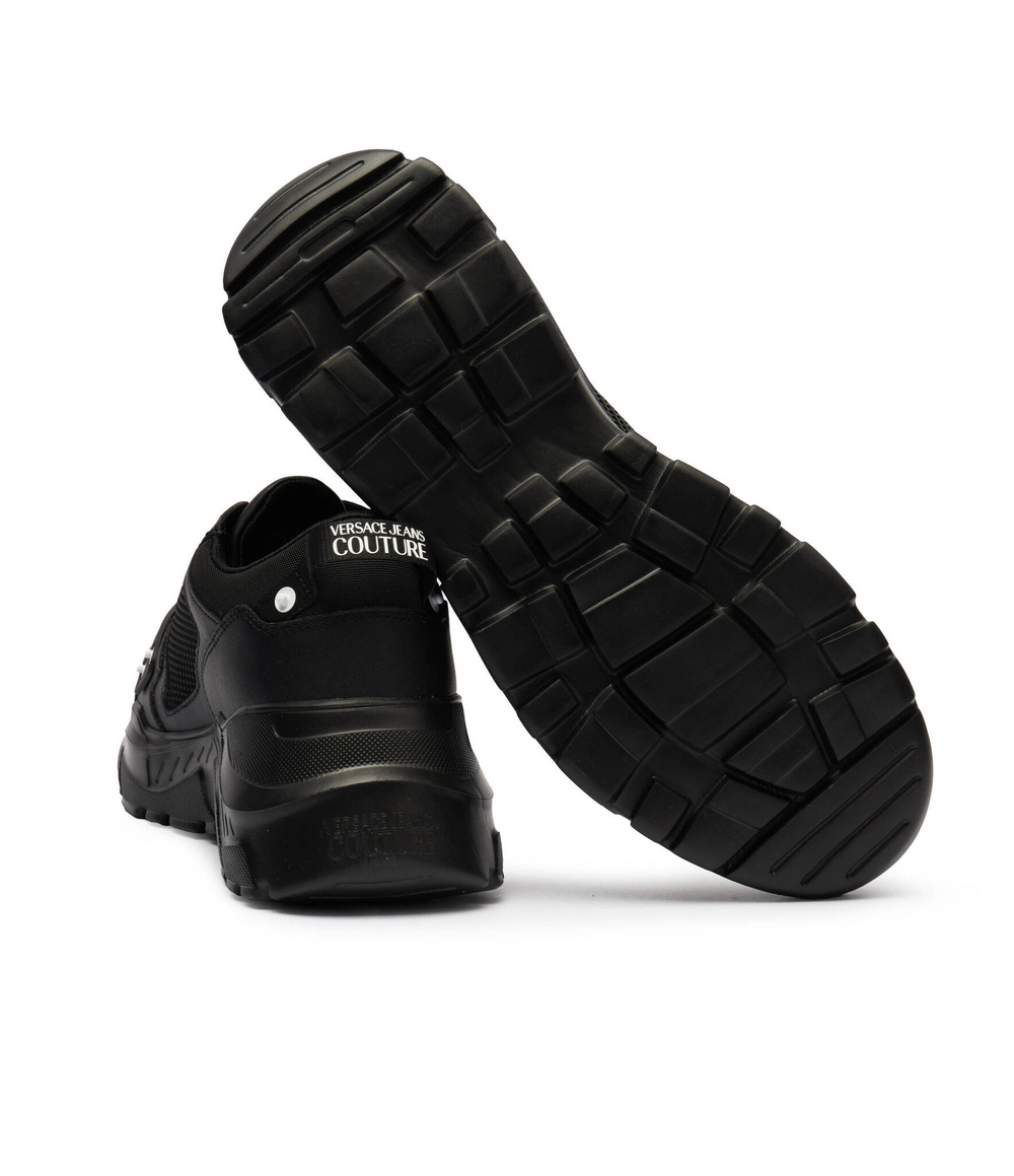 Кожаные кроссовки fondo speedtrack Versace Jeans Couture - черный(77YA3SC4ZP325)