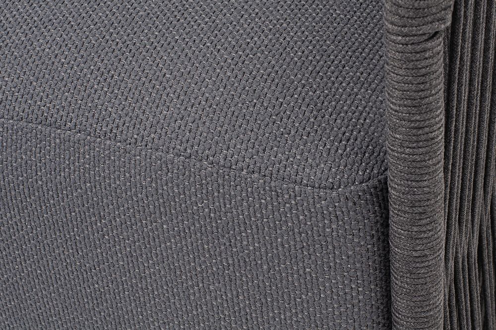 "Лугано" кресло плетеное из роупа, каркас алюминий темно-серый (RAL7024) муар, роуп темно-серый круглый, ткань темно-серая YB25-0027