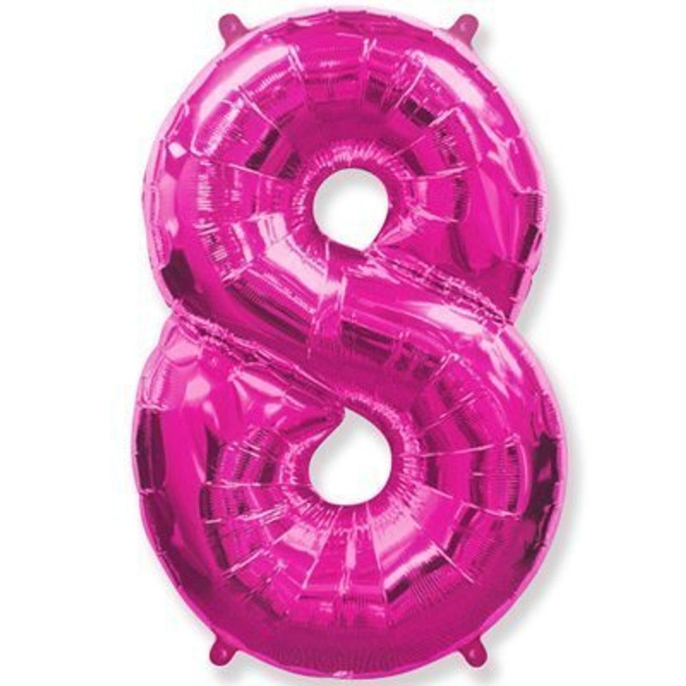 Шар фольгированный ЦИФРА &quot;8&quot; 40&quot; Fuchsia с гелием