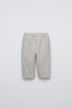 ZARA БРЮКИ BAGGY SOFT TOUCH, ПЕСОЧНЫЙ С МЕЛАНЖЕВЫМ ЭФФЕКТОМ