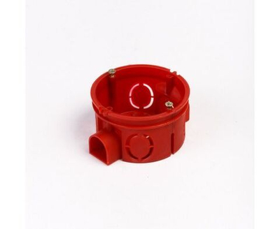 Монтажная коробка Урал ПАК СП УПс круглая усиленная, саморезы стыковочные узлы для твердых стен, полипропилен, красная, 68х42мм, IP20 / электрика (комплект из 20 шт)