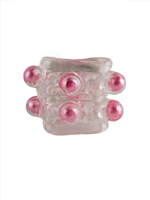 Прозрачная насадка на пенис с цветными шариками (Цвет: прозрачный)