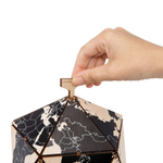 Деревянный конструктор Черный глобус Икосаэдр c секретом (EWA)