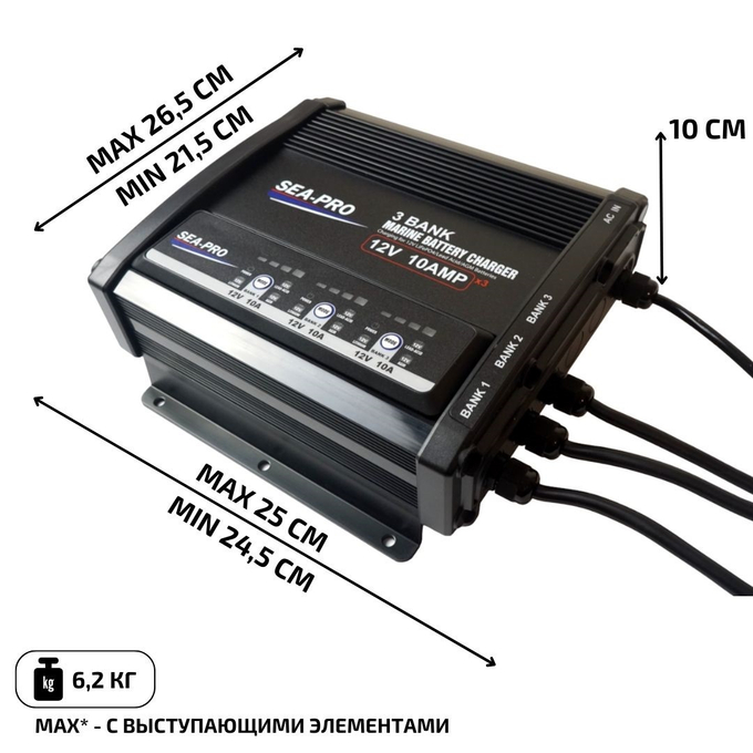 Зарядное устройство ТЕ4-0331 (3х12В AGM/LEAD-ACID/LiFePo4)