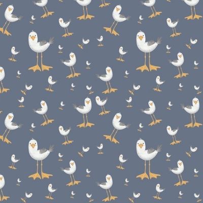 Чайки на синем