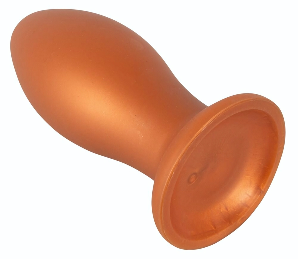 Оранжевая анальная пробка с присоской - 21 см. (Цвет: оранжевый)