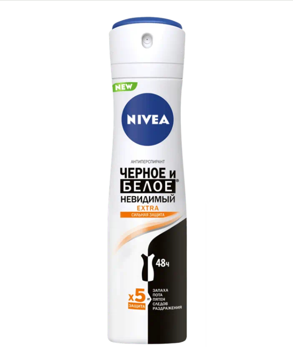 Nivea део спрей женский невидимый для черного и белого extra 150 мл.