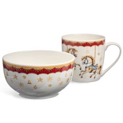 НАБОР ДЛЯ ЗАВТРАКА LEFARD "КАРУСЕЛЬ", 2 ПР.: САЛАТНИК 500МЛ, КРУЖКА 360МЛ