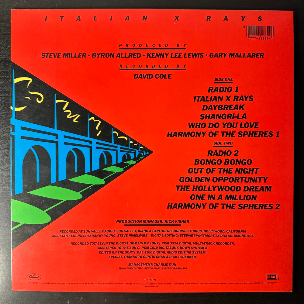 Steve Miller Band ‎– Italian X Rays (США 1984г.)