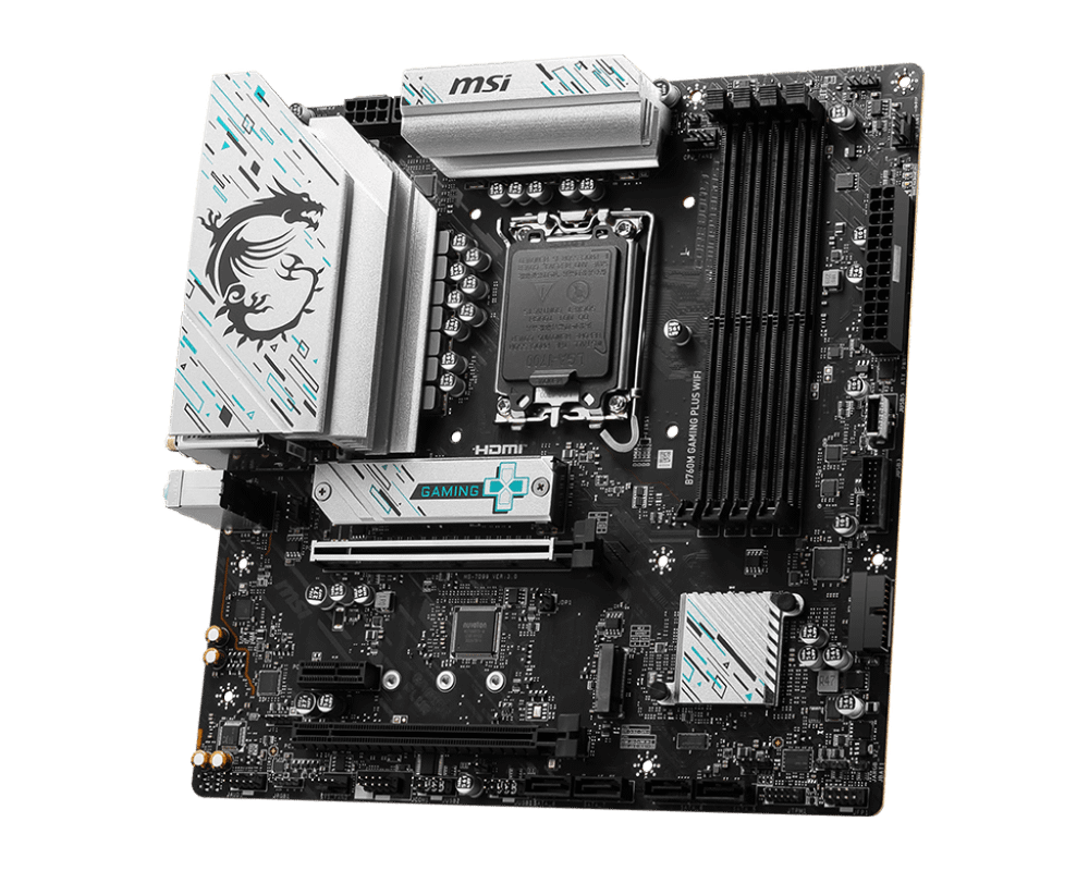 Материнская плата MSI B760M GAMING PLUS WIFI LGA1700 B760 4xDDR5 4xSATA3 RAID 2xM.2 2xHDMI 2xDP mATX