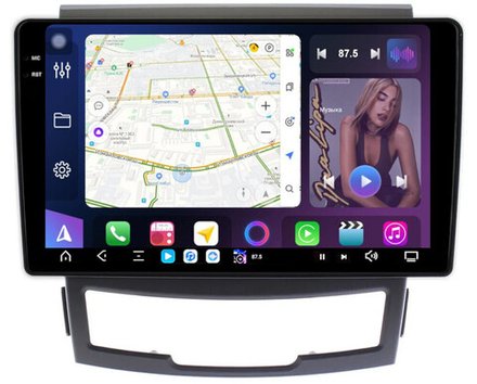 Магнитола для SsangYong Actyon 2 2011-2013 - FarCar GX159M монитор 9.5" 2K QLED на Android 14, TS20, 6+128Гб, CarPlay, 4G SIM-слот