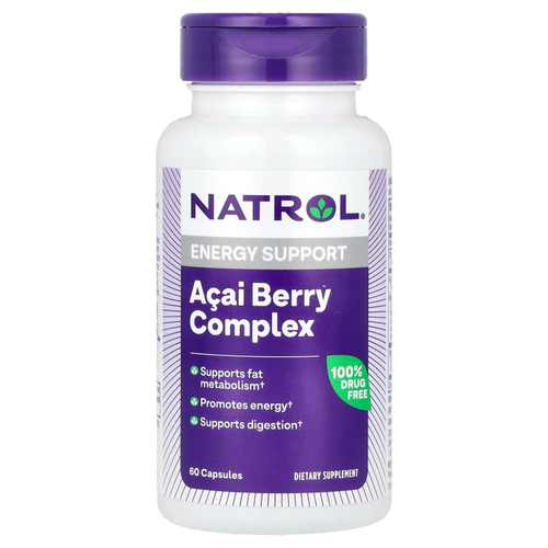 Natrol, Acai Berry Diet, для коррекции веса, 60 вегетарианских капсул