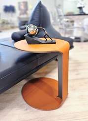 Журнальный столик 4500, металл, коричневая экокожа