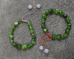 Браслет JADE из зеленого нефрита на нити