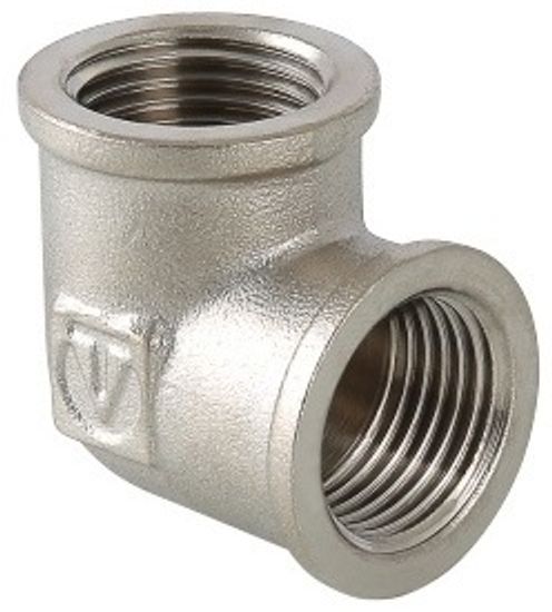 Угольник Valtec 1" ВР с внутренней резьбой латунный никелированный VTr.090.N.0006