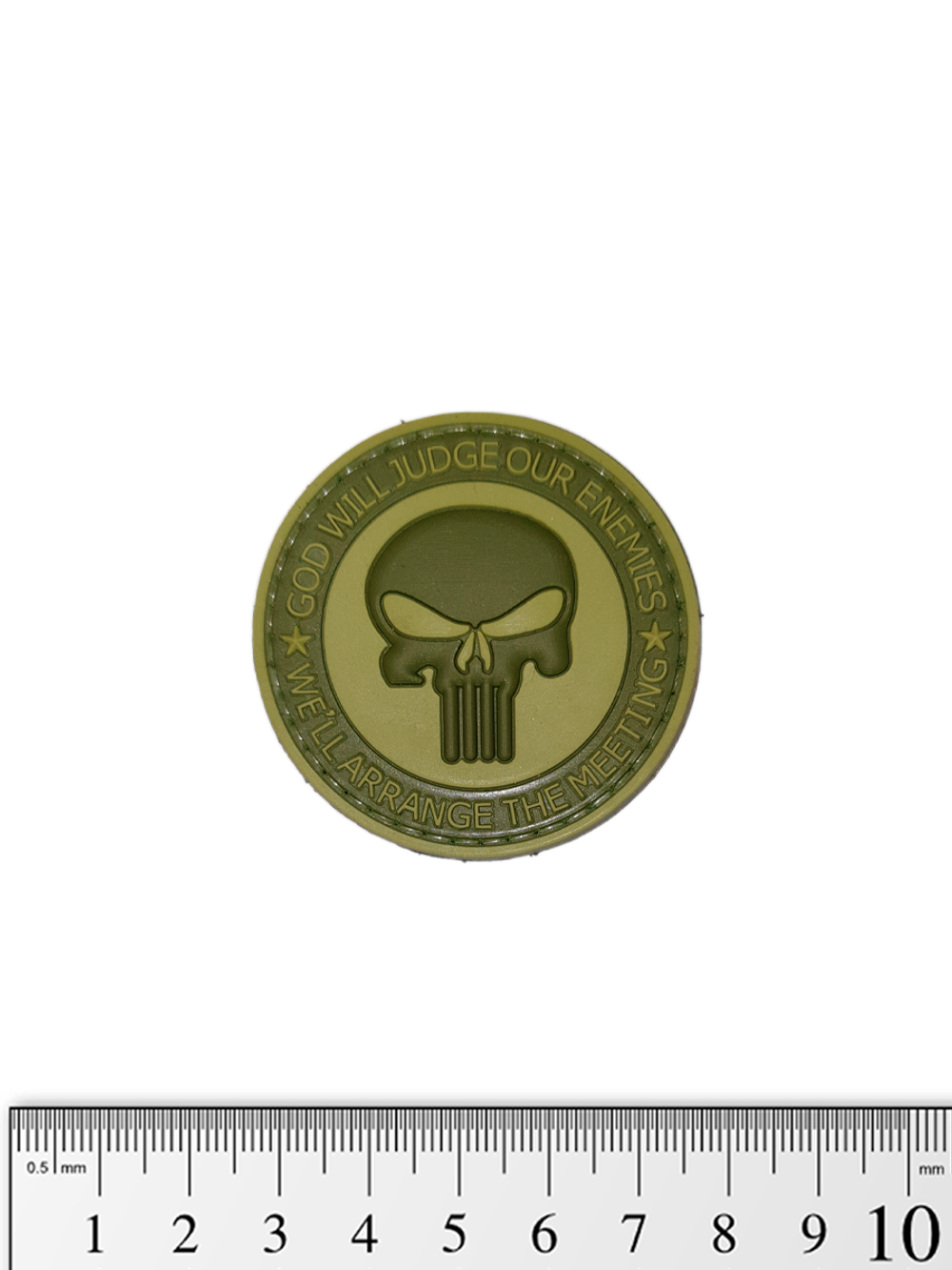 Шеврон Punisher God Will Judge PVC 5 см. Олива