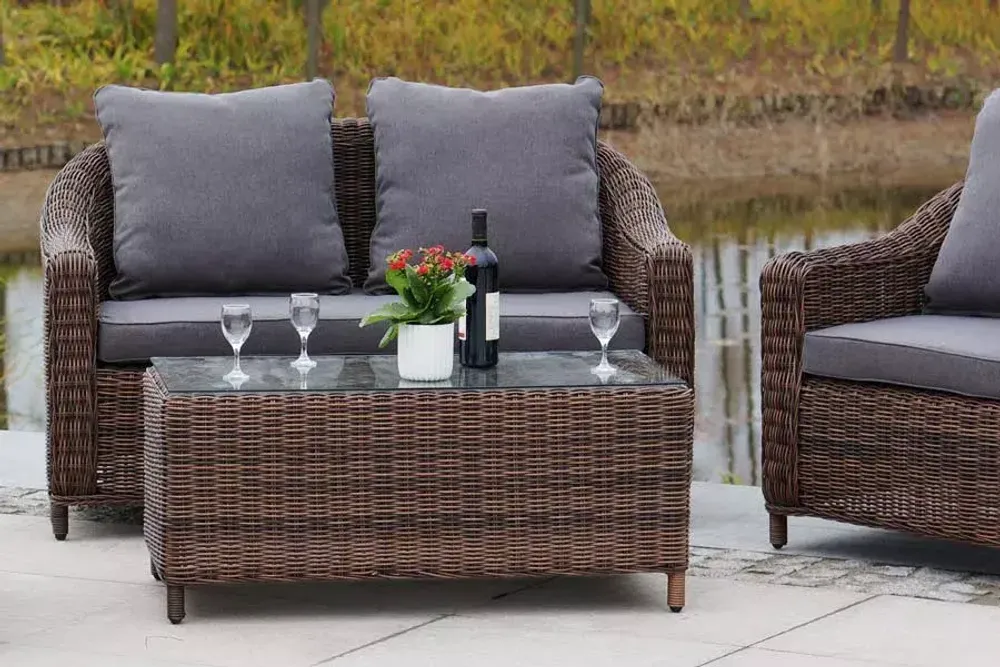 "Кон Панна" лаунж-зона из искусственного ротанга, цвет коричневый