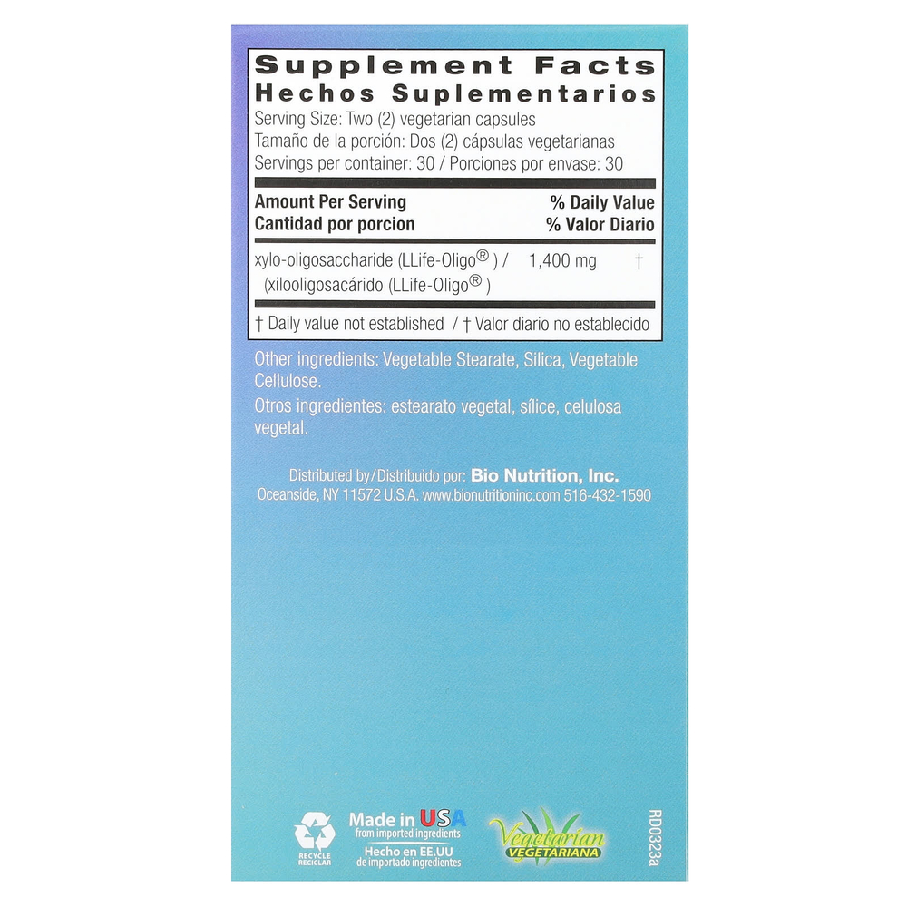 Bio Nutrition, пребиотик, 60 вегетарианских капсул (700 мг в 1 капсуле)