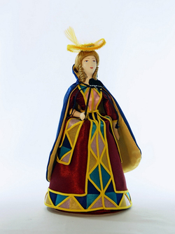 Кукла коллекционная Потешного промысла Дама в маскарадном костюме Коломбина. 0002