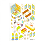 Румбокс, наклейки для творчества - антистресс блокнот, 140*195 мм, "Медвежата", розовый, MINI, 3D стикеры, 20 комнат, в комплекте пинцет, пакет с европодвесом