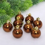 Новогодние шары 4 см (набор 24 шт) «Глянец», шоколад