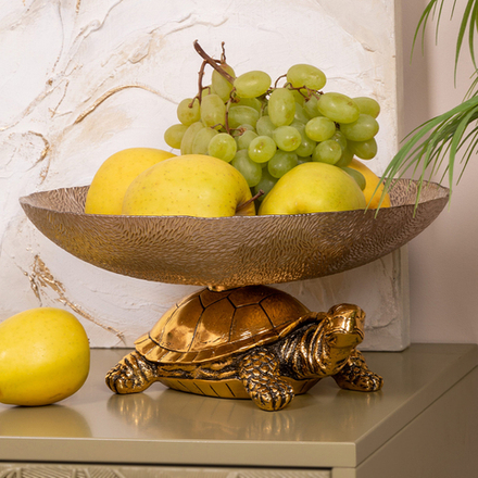 Фруктовница-конфетница Черепаха Бронза