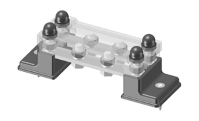 Колодка распределительная электромонтажная с защитной крышкой, 2 планки по 4 контактов