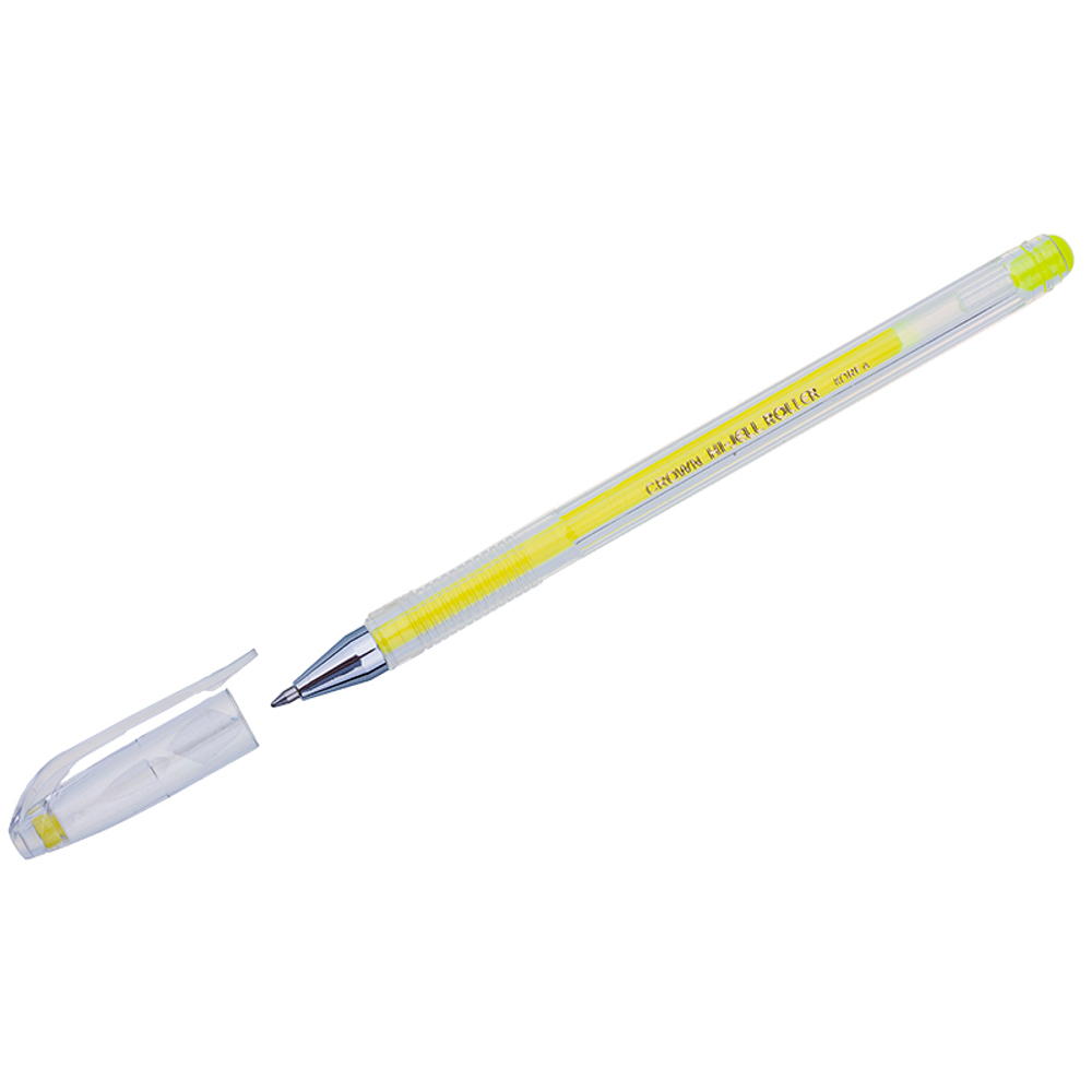 Ручка гелевая Crown "Hi-Jell Color" желтая, 0,7мм HJR-500HB