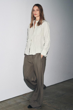 ZARA РУБАШКА В ПОЛОСКУ ИЗ ЖАТОЙ ТКАНИ — ZW COLLECTION, ПОЛОСКИ