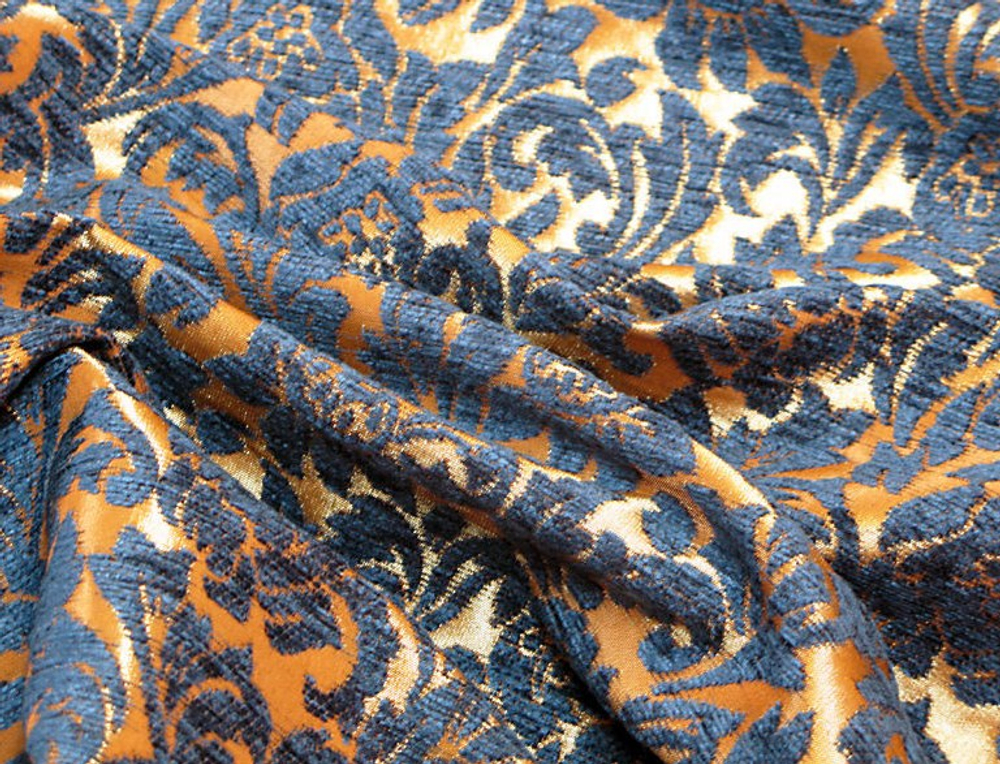 Шенилл Бланк цветы синий