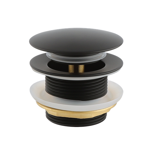 Донный клапан на ванну 1"1/2 (ЧЕРНЫЙ) GANZER  (50/1шт)