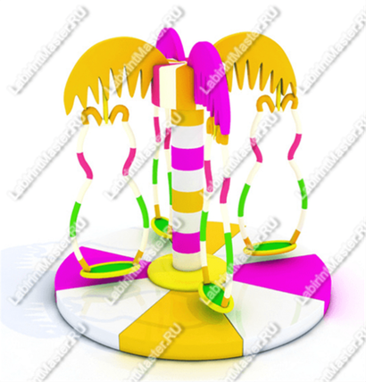 Электрическая карусель детская 4KIDS "Лето на пальме"