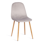 Стул BREEZE (mod. 4724) Велюр/металл , 44 х 53 х 87 см, Light grey (светло-серый) HLR14 / натуральный