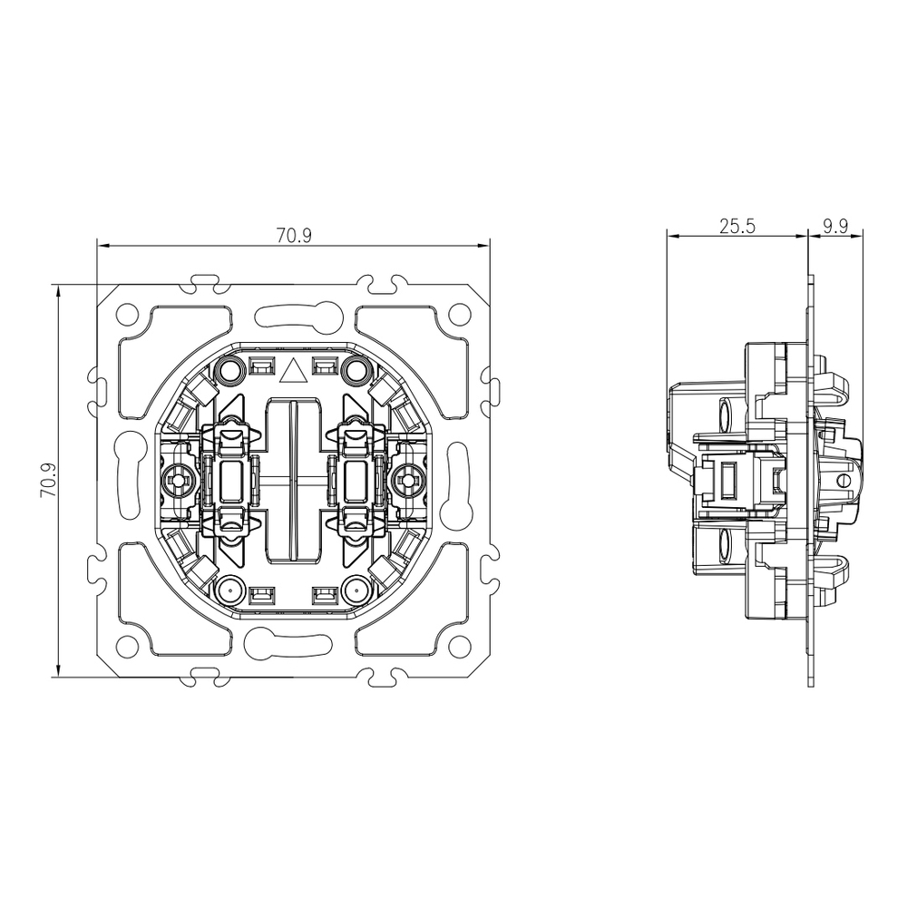 Механизм выключателя В2 (простого), 10A 250В~, серия DB