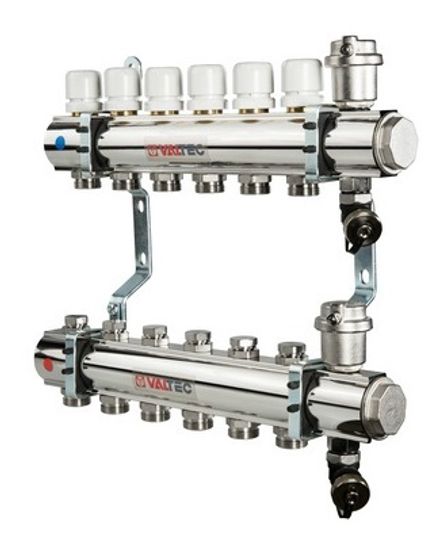 Коллекторный блок Valtec 1"х3/4" 5 выходов (латунь) VTc.594.EMNX.0605