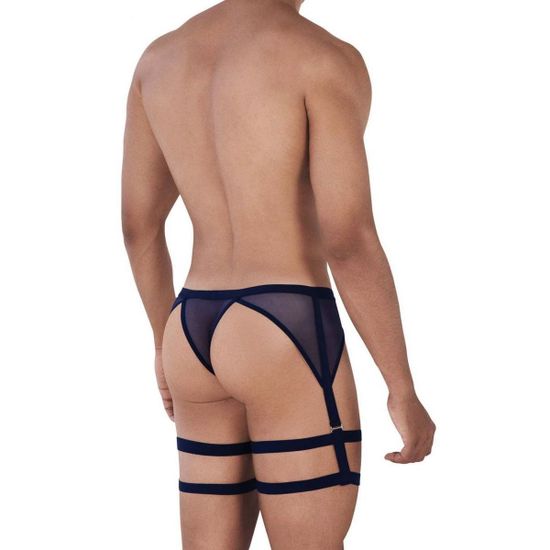 Мужские трусы тонги темно-синие Pikante REBEL THONG GARTER BELT 034508