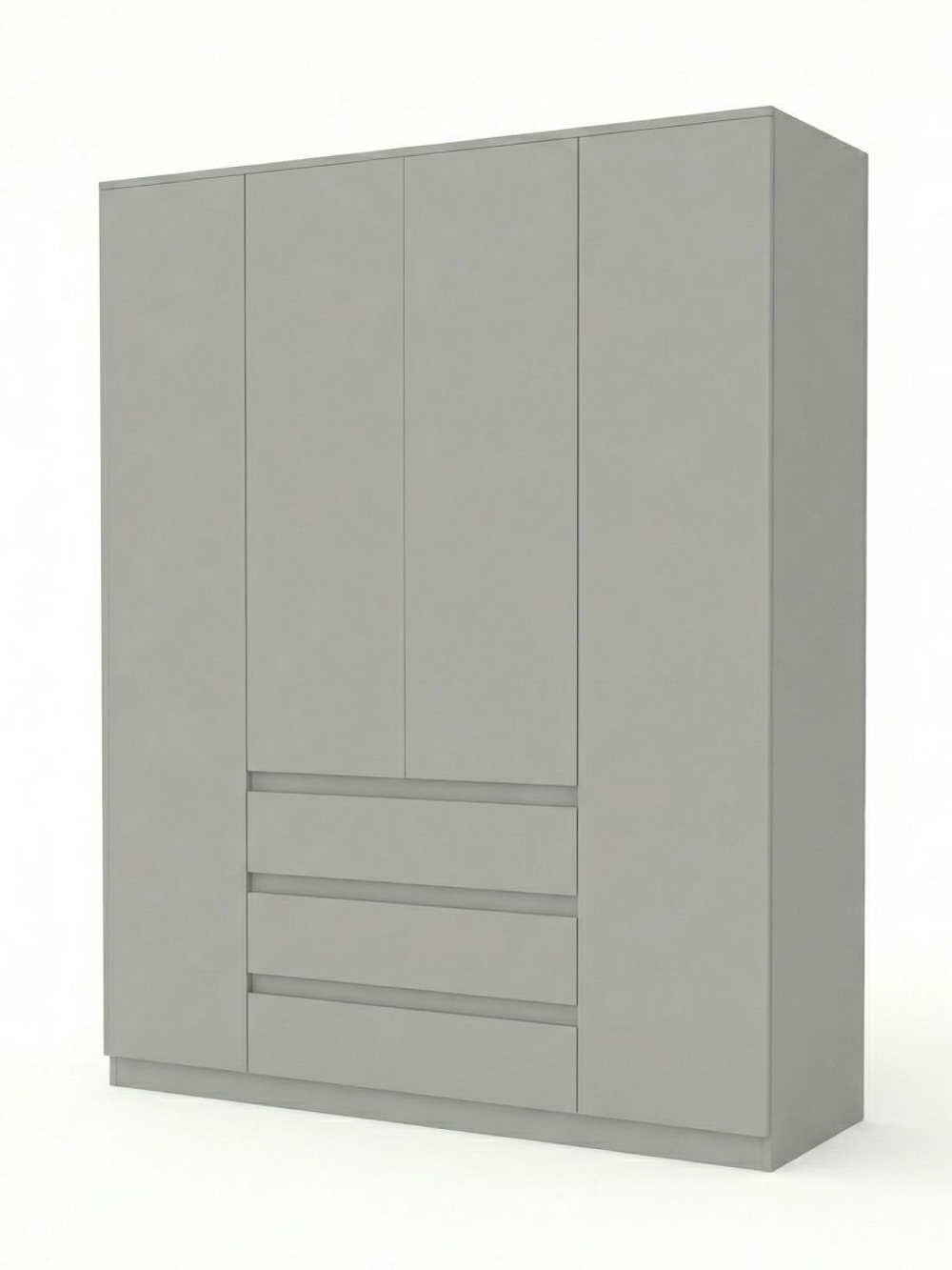 Шкаф 160х50х220, Марм, для одежды распашной 4 двери 3 ящика со штангой и полками, лунный камень, Dipriz