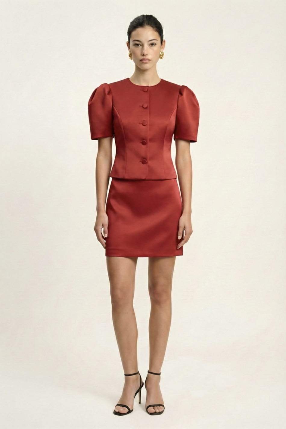 Юбка мини из сатина