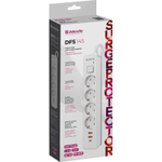 Удлинитель с сетевым фильтром Defender DFS 145, белый, 4розетки, USB+TypeC, 5 м.