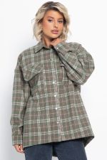 Пальто-рубашка Хармони (зелено-коричневая) Б15040-5М LT Collection