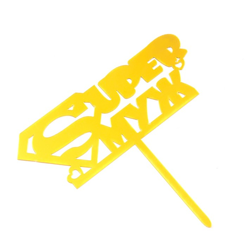 Топпер для торта «Super Муж», золотой